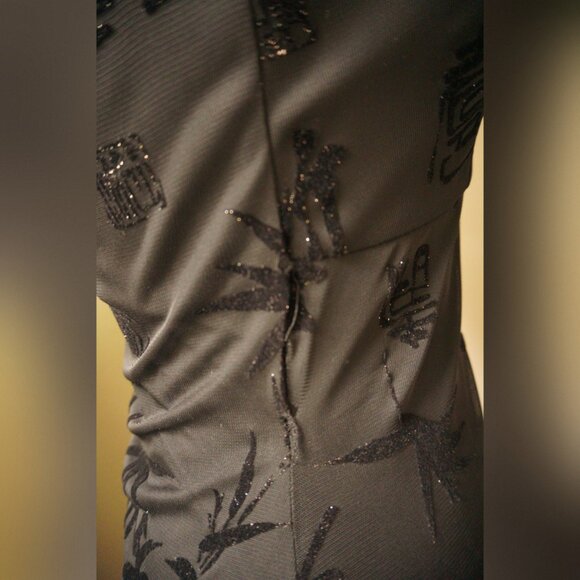 🖤 Vintage Chado Black Cheongsam Qipao-Style Sheath Dress 🖤 - Picture 3 of 6